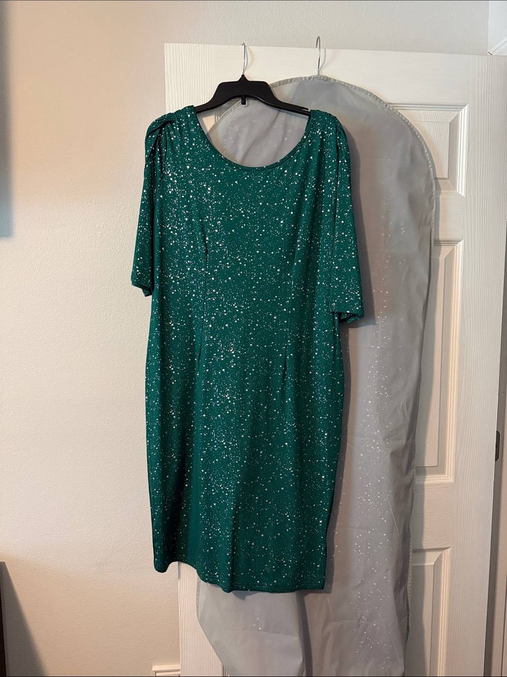 SHEIN Emerald Green Sparkle Midi Dress